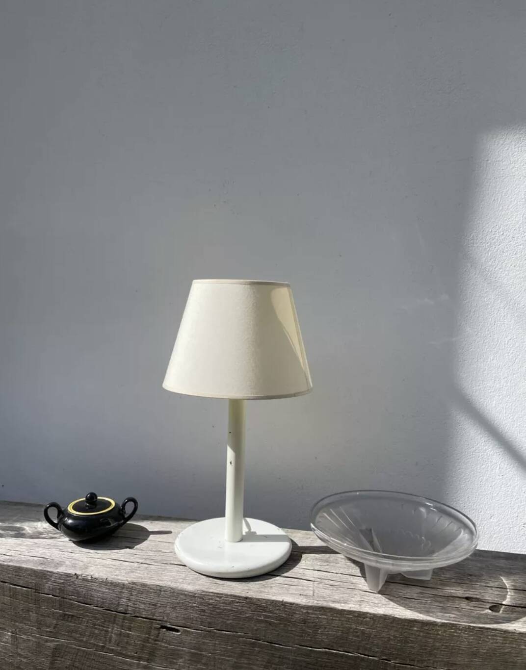 Industrial white metal lamp 1980