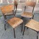 Set of 4 industrial chairs vintage school communities mullca 60s