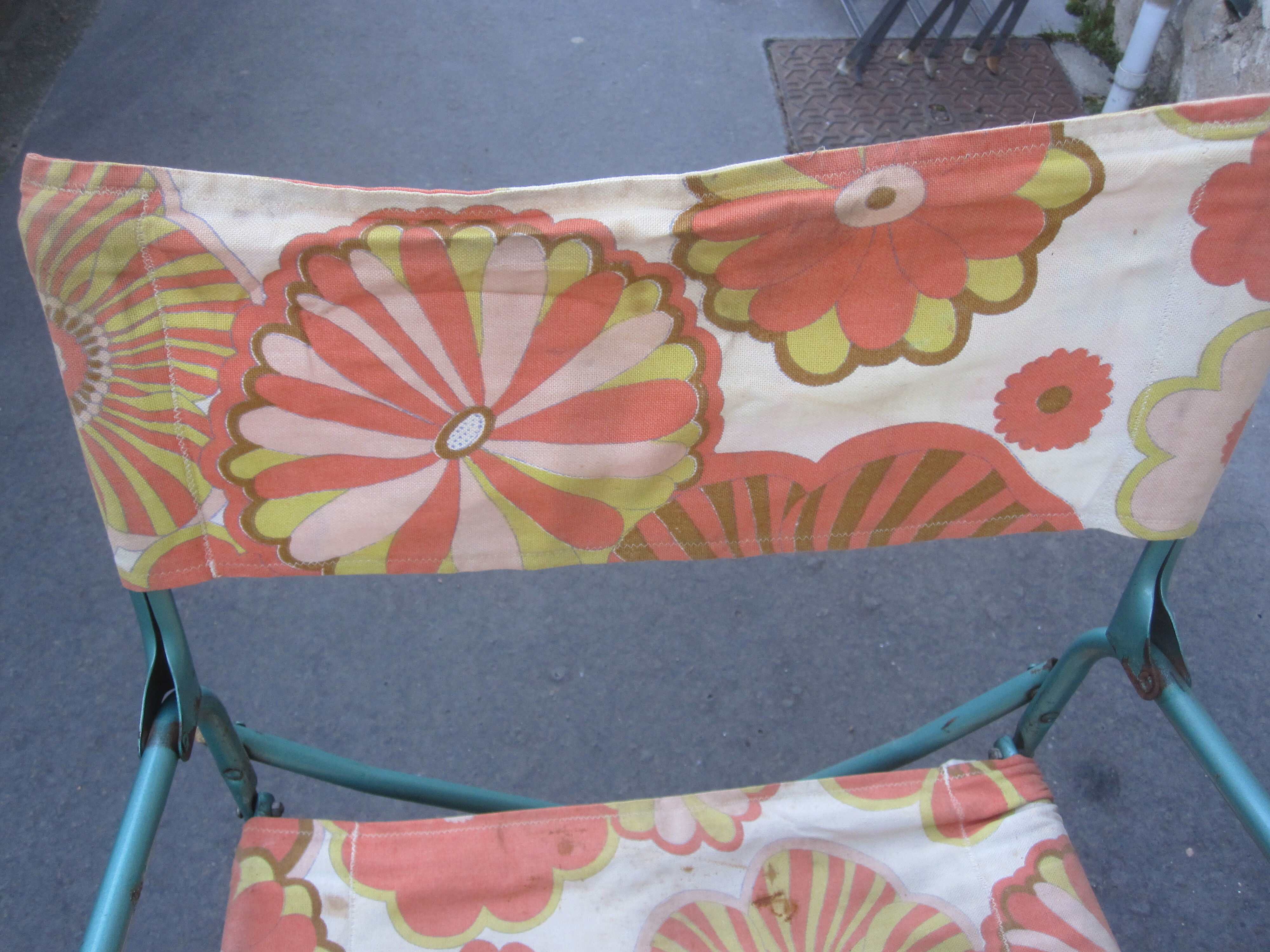 Vintage camping folding lounge