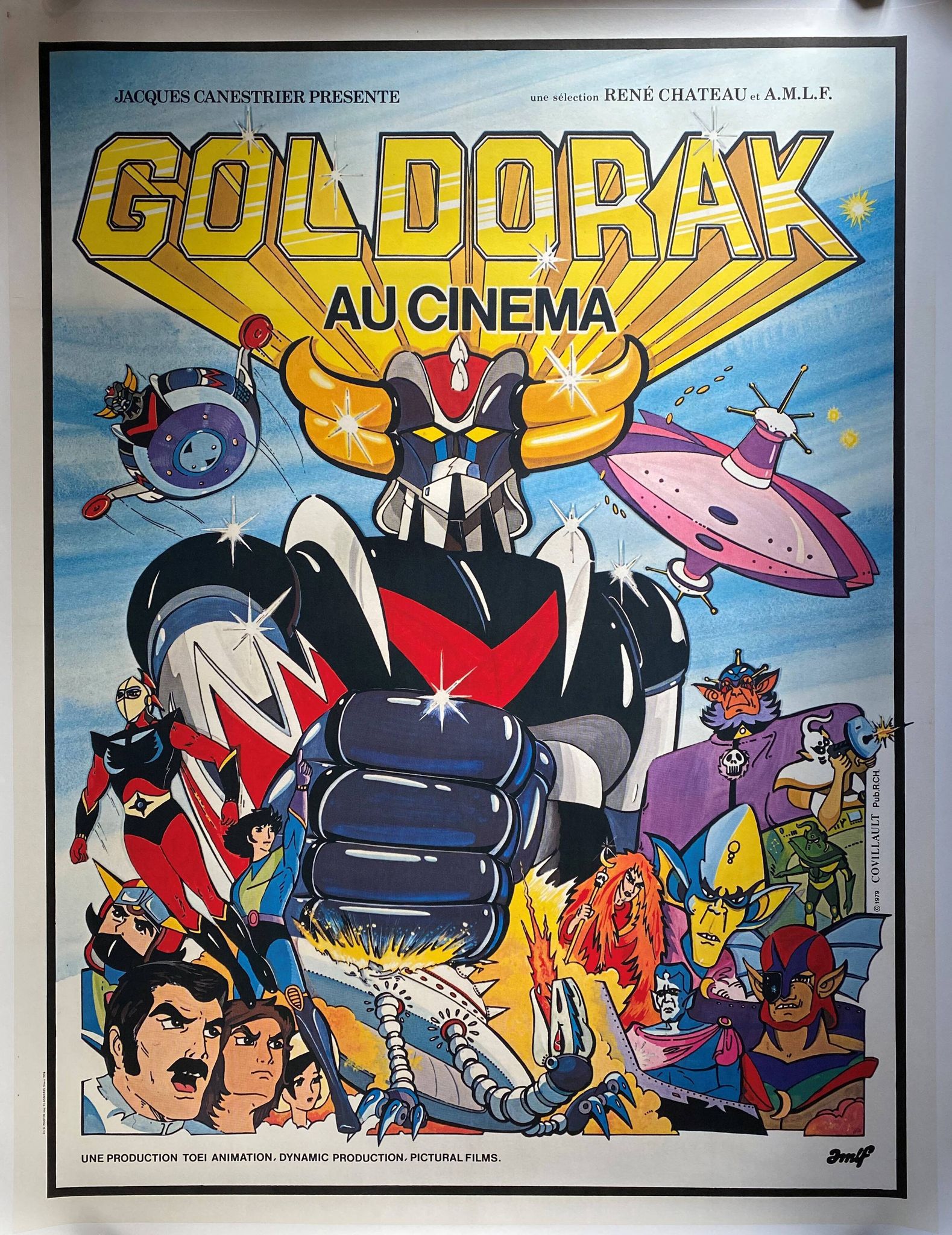 Original canvas cinema poster "Goldorak au cinéma" 120x160cm 1979