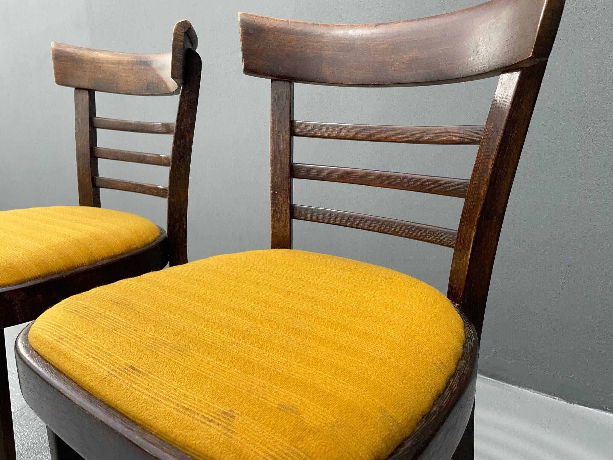 Pair of dining chairs by INTERIER n. p. Praha, wooden dining seating, 1974