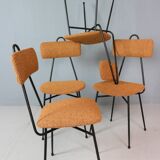 Set of 4 Italian dining chairs newly upholstered 1950s