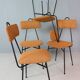 Set of 4 Italian dining chairs newly upholstered 1950s