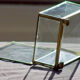 4 old glass, brass and mirror jewellery boxes