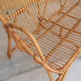Vintage rattan bench