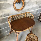 Vintage rattan dressing table 1960