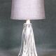 Twisted crystal glass bedside lamps, mid-century France - a pair