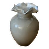 Vintage 1950s Vase in Gray Opaline - Blue Collar - H 18.5 cm