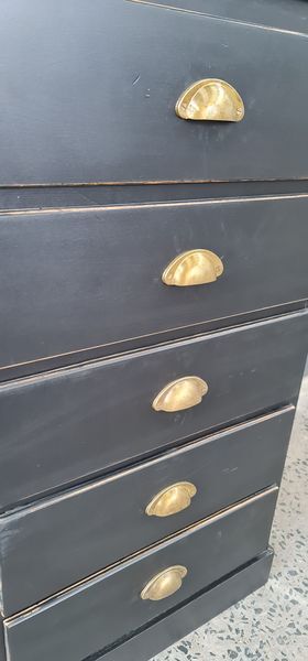 dresser rag five drawers patina black