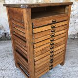 Oak craft cabinet has 13 drawers circa 40's / 50's
