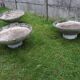 Series of three concrete planters design René Pechère edited by Eternit 1958