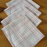 6 antique checkered napkins