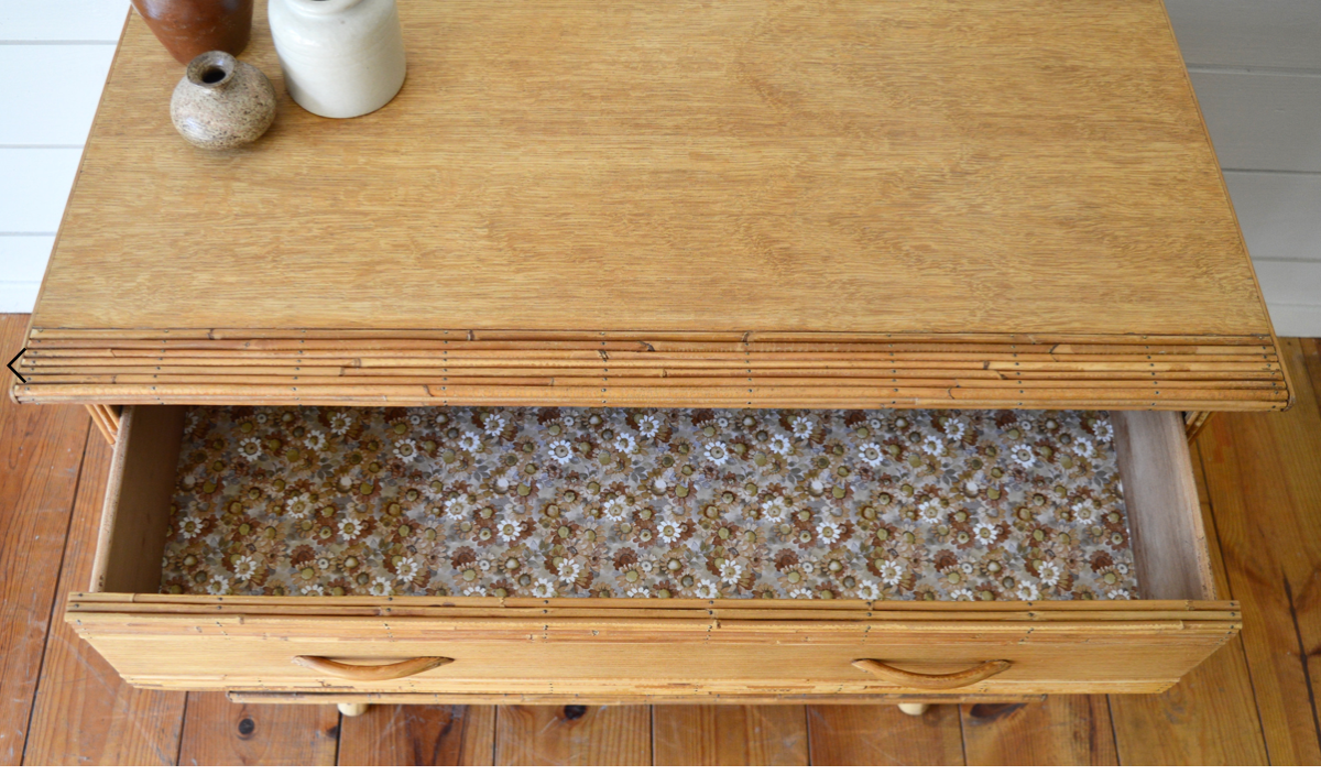 Rattan and wood sideboard from the 50s