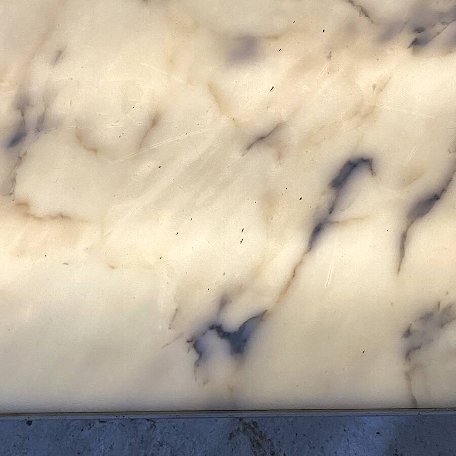 Metal and Carrara marble console