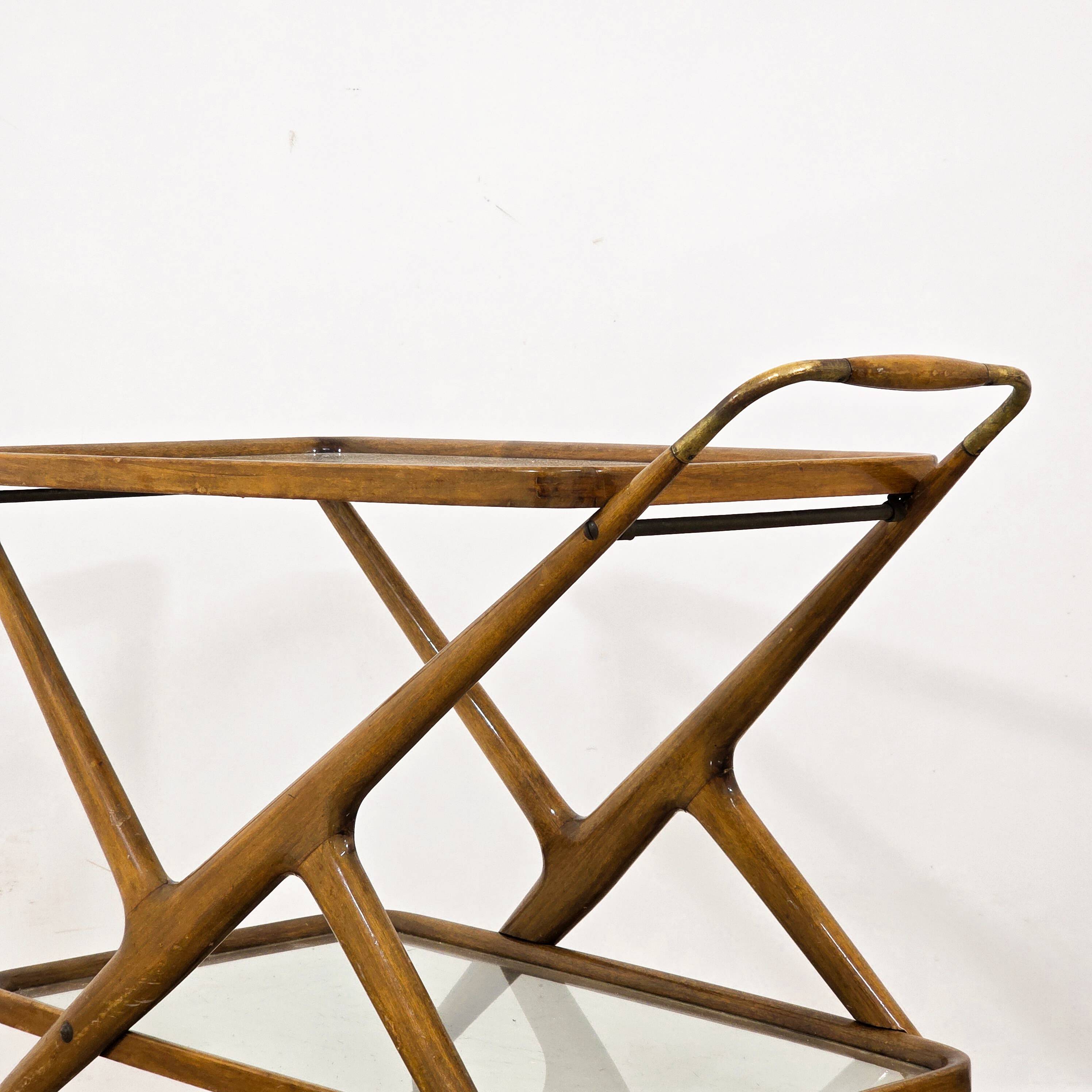 Design rolling dessert trolley Cesare Lacca – Made in Italy, 1950s