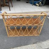 Wall shelf 2 trays, old, rattan.