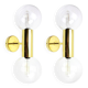 Pair of Sputnik wall sconces in brass, design by Motoko Ishii for Staff, Germany, 1970s.