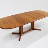 Vintage Glostrup Danish oval extendable dining table solid teak 1960s