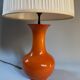 Orange ceramic lamp 1960 1970