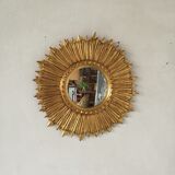 Mirror sun gilded wood