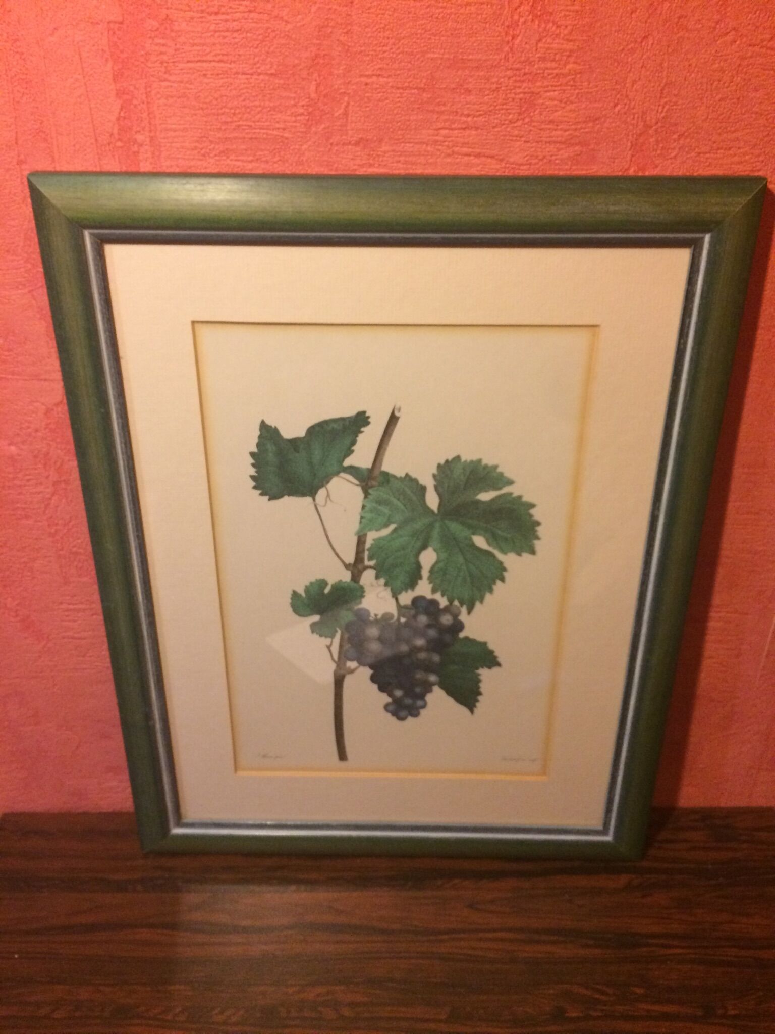 Former vignes botanical plank vintage green wood frame