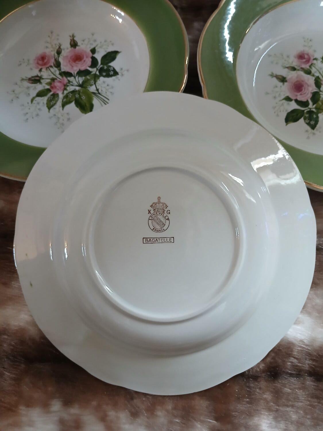 5 assiettes creuses anciennes Lunéville K&G 