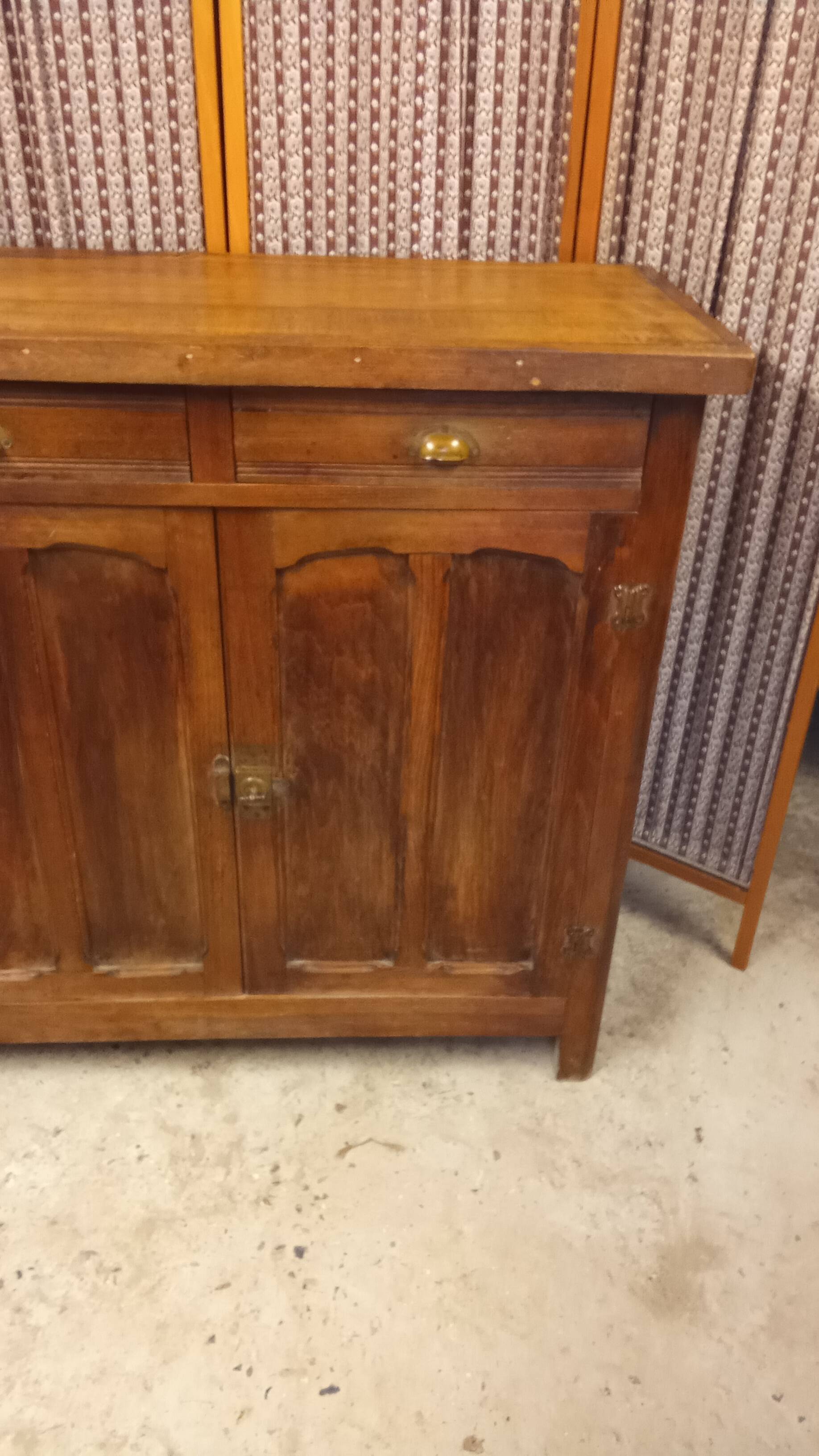 Vintage old Parisian low sideboard