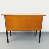 Vintage oak and black wood desk from the 60s