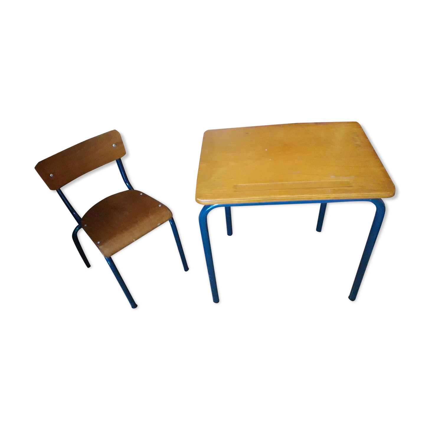 Desk desk desk table child school metal wood and vintage chair