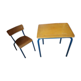 Desk desk desk table child school metal wood and vintage chair