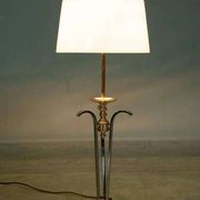 Vintage brass table lamp in Hollywood Regency style from the 50s/60s.