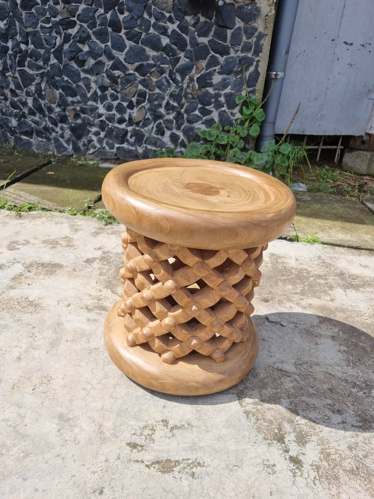 African stool Bamileke Natural brown