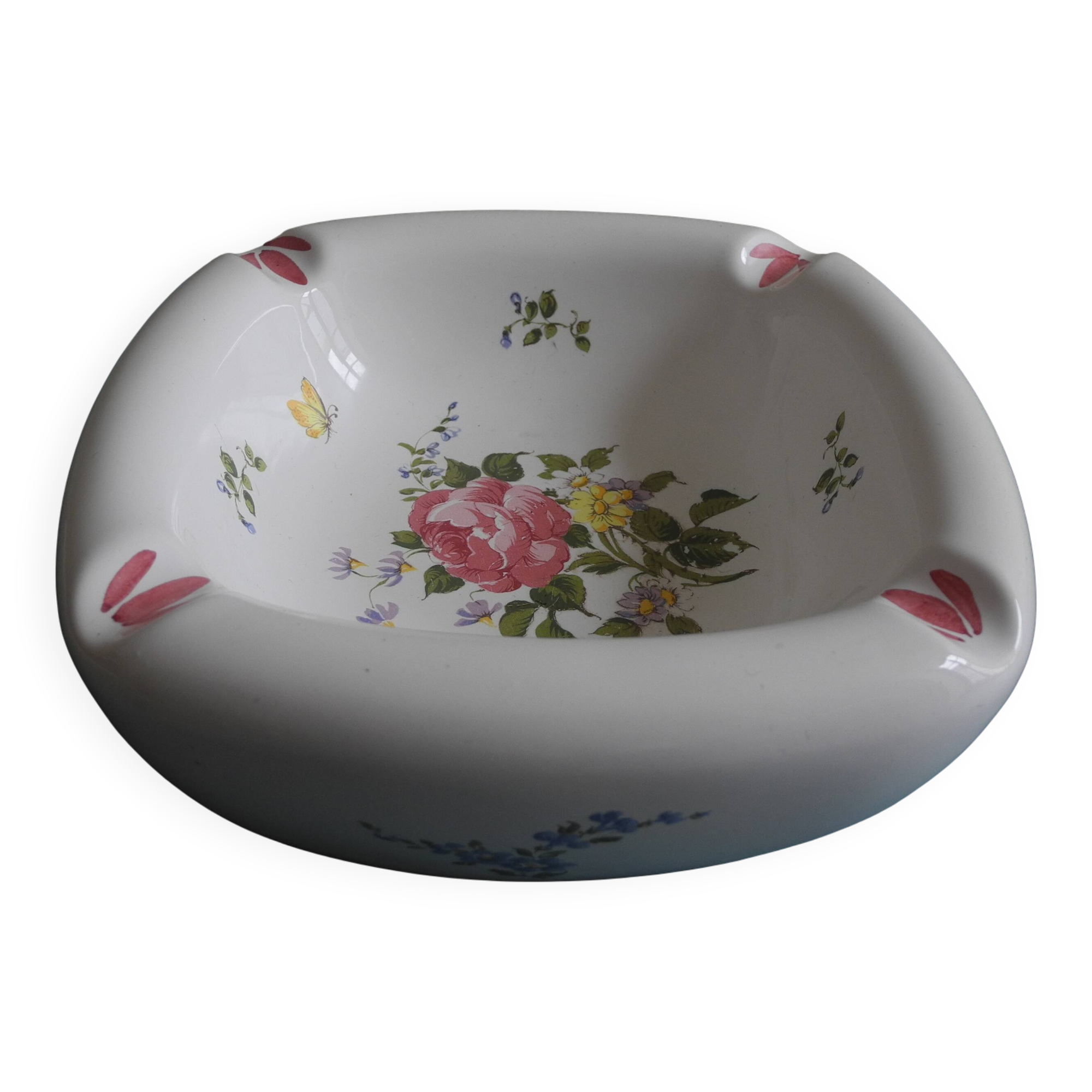 large ceramic vintage decorative French ashtray