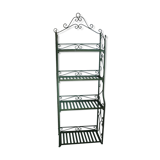 Folding green wrought iron shelf