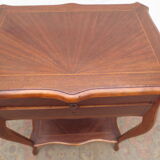 Former walnut marquetry sewing basket