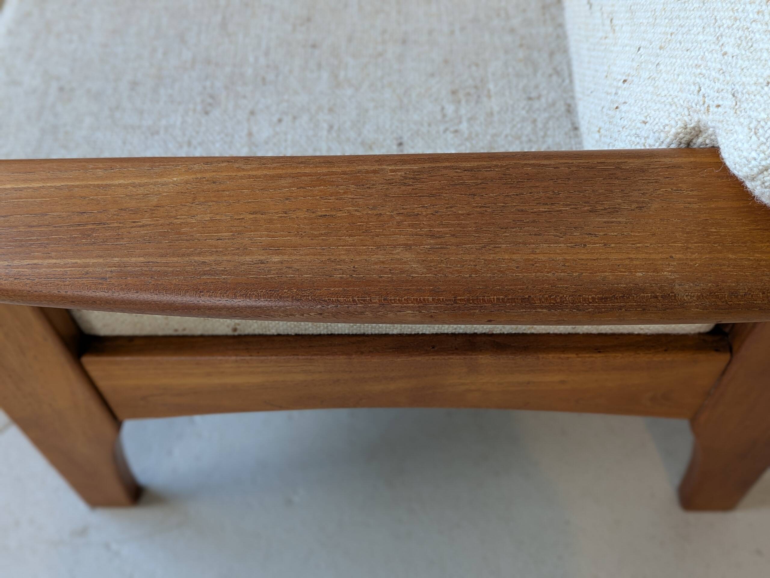 Teak and wool armchair