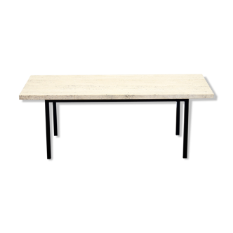 Mid century modern Travertine natural stone coffee table