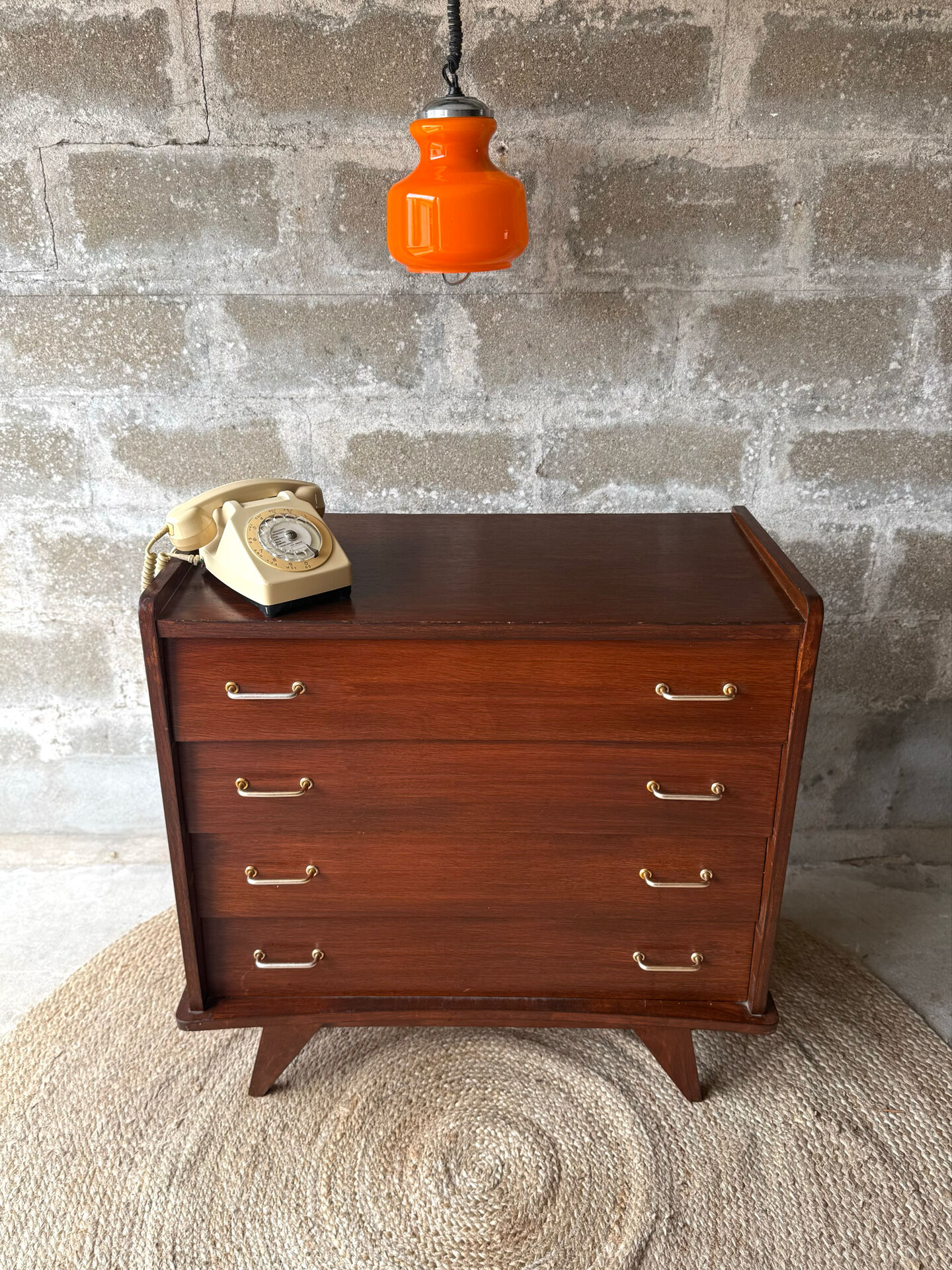 Vintage Scandinavian style mahogany chest of drawers