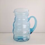 Carafe en verre bleu à étages Doyen