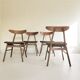 Set de 4 chaises scandinaves bois et tissu