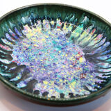 Morvan ceramic dish with multicolored flames