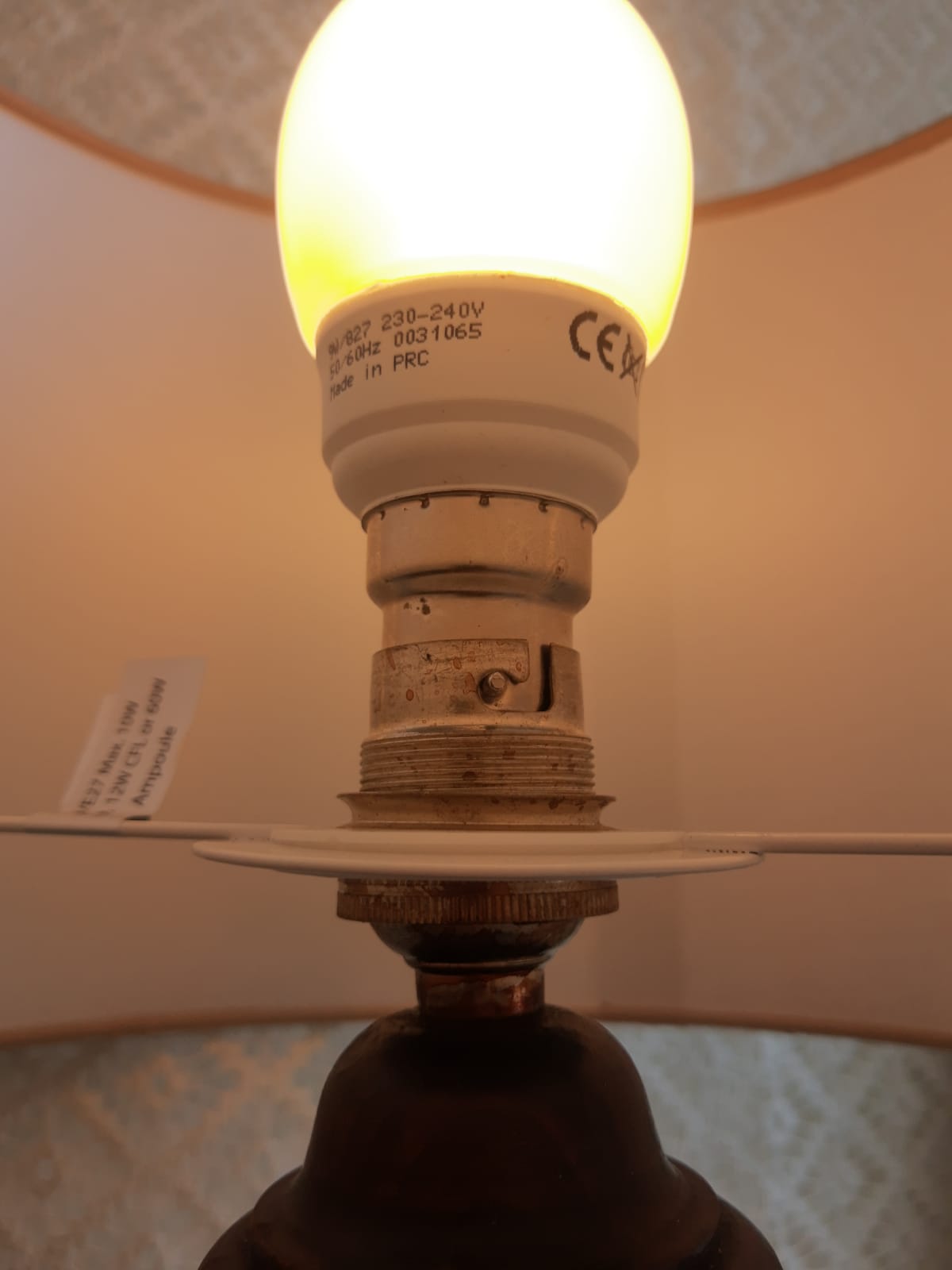 Turned wooden table lamp - vintage