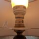 Turned wooden table lamp - vintage
