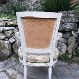 Louis XVI style armchair lacquered white