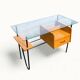 Modernist office – Azzano Frères – designed by Jacques Hitier – Oak, glass and felt