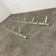 70s design aluminum wall coat rack, 21 hooks
