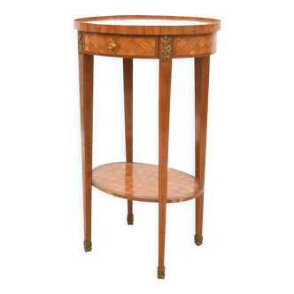 Marquetry pedestal table