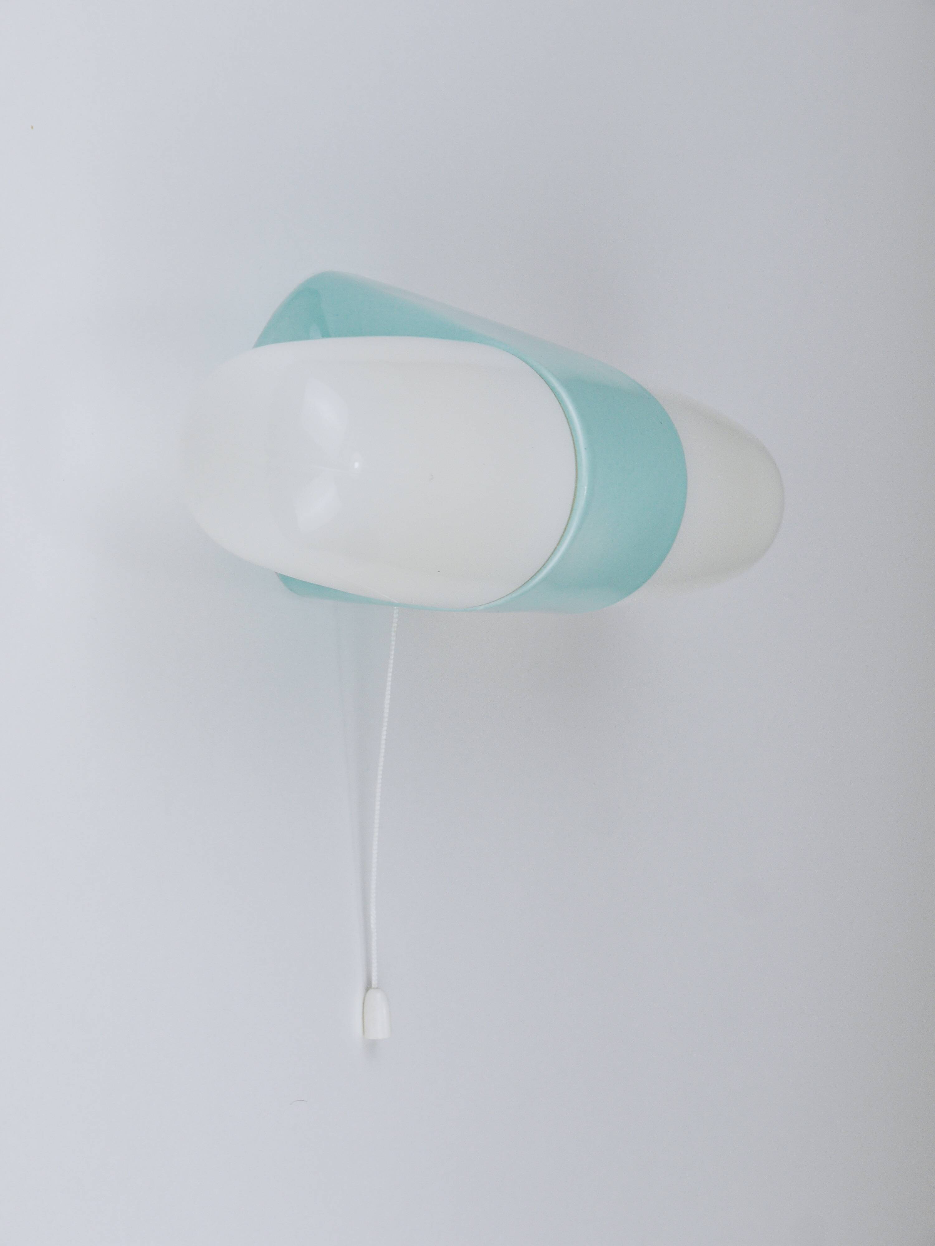 Wilhelm Wagenfeld Bauhaus Turquoise Double Sconce Wall Light, Germany, 1950