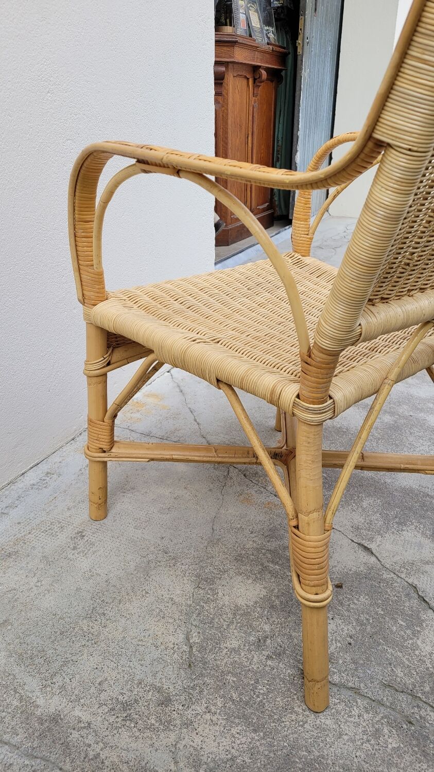 Rattan armchair 1950