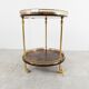 Italian goatskin and parchment serving bar cart